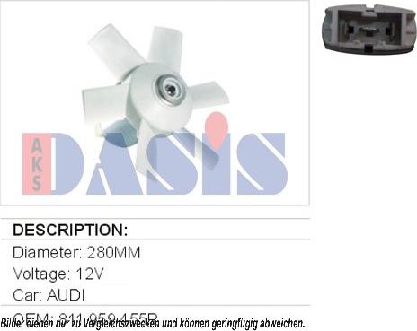 AKS Dasis 488020N - Вентилятор, охолодження двигуна autocars.com.ua
