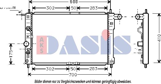 AKS Dasis 510006N - Радіатор, охолодження двигуна autocars.com.ua