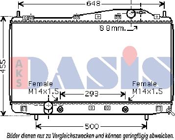 AKS Dasis 510023N - Радіатор, охолодження двигуна autocars.com.ua