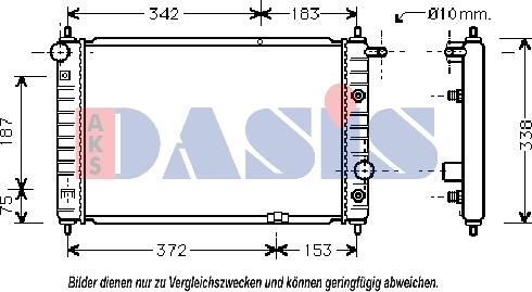 AKS Dasis 510180N - Радіатор, охолодження двигуна autocars.com.ua