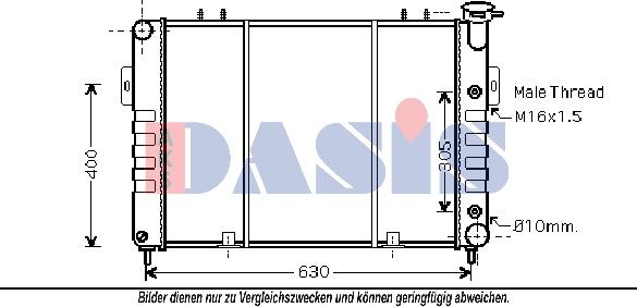 AKS Dasis 520108N - Радіатор, охолодження двигуна autocars.com.ua