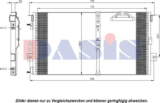 AKS Dasis 522052N - Конденсатор, кондиціонер autocars.com.ua