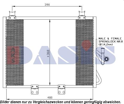 AKS Dasis 522053N - Конденсатор, кондиціонер autocars.com.ua