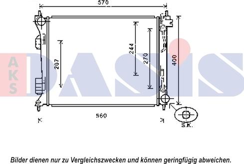 AKS Dasis 560077N - Радіатор, охолодження двигуна autocars.com.ua