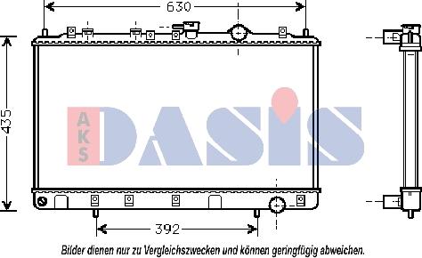 AKS Dasis 560380N - Радіатор, охолодження двигуна autocars.com.ua