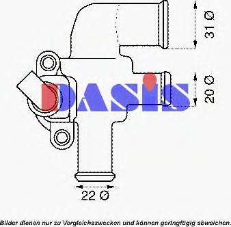 AKS Dasis 751819N - Термостат, охолоджуюча рідина autocars.com.ua