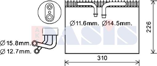 AKS Dasis 820405N - Випарник, кондиціонер autocars.com.ua