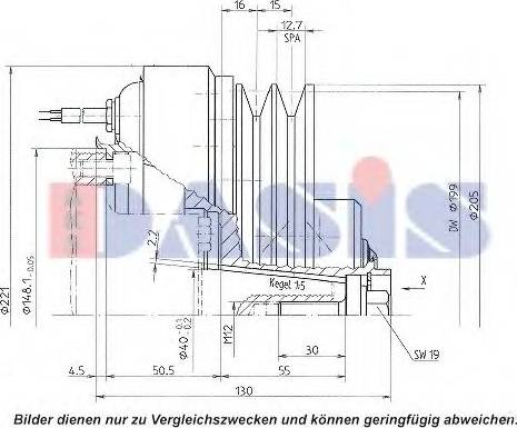 AKS Dasis 851122N - Електромагнітне зчеплення, компресор autocars.com.ua