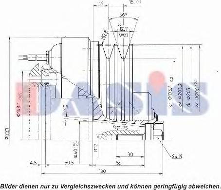 AKS Dasis 851145N - Електромагнітне зчеплення, компресор autocars.com.ua