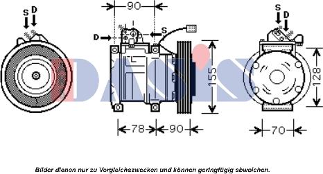 AKS Dasis 851389N - Компресор, кондиціонер autocars.com.ua