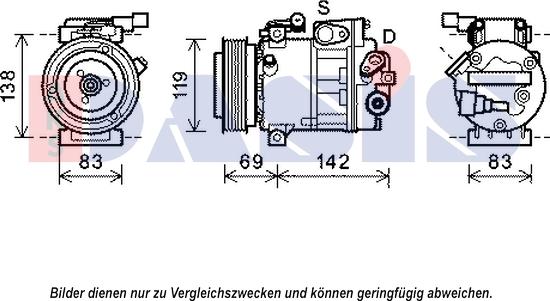 AKS Dasis 852567N - Компресор, кондиціонер autocars.com.ua