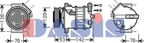 AKS Dasis 852891N - Компресор, кондиціонер autocars.com.ua