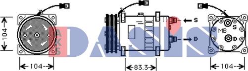 AKS Dasis 852912N - Компресор, кондиціонер autocars.com.ua