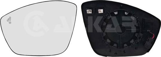 Alkar 6435446 - Дзеркальне скло, зовнішнє дзеркало autocars.com.ua