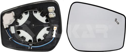 Alkar 6442670 - Дзеркальне скло, зовнішнє дзеркало autocars.com.ua