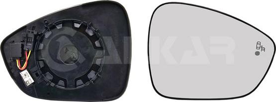 Alkar 6448874 - Дзеркальне скло, зовнішнє дзеркало autocars.com.ua