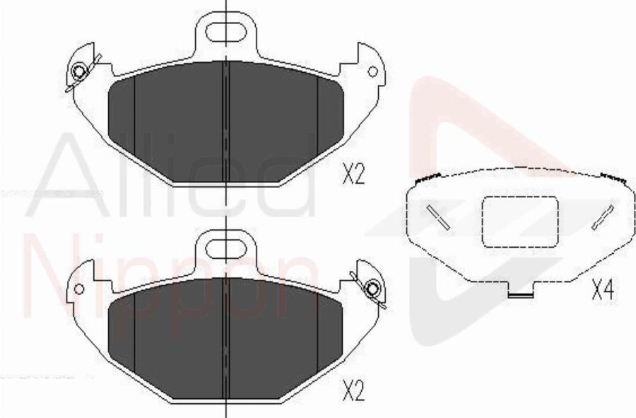 ALLIED NIPPON ADB01020 - Гальмівні колодки, дискові гальма autocars.com.ua