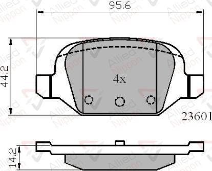 Allied Nippon adb01026 - Тормозные колодки, дисковые, комплект autodnr.net