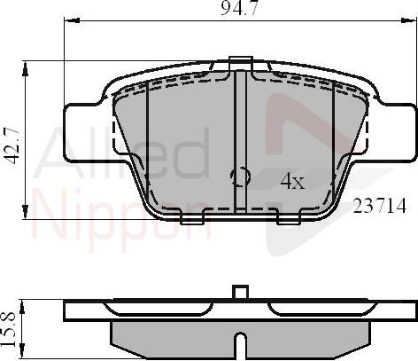 ALLIED NIPPON ADB01039 - Гальмівні колодки, дискові гальма autocars.com.ua