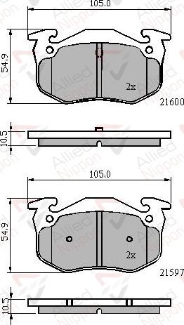 ALLIED NIPPON ADB01080 - Гальмівні колодки, дискові гальма autocars.com.ua