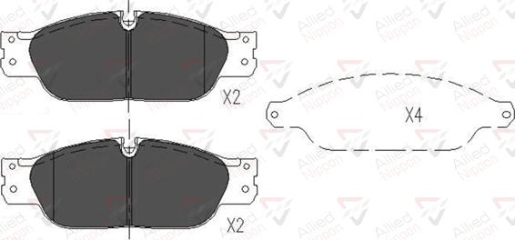 ALLIED NIPPON ADB01103 - Гальмівні колодки, дискові гальма autocars.com.ua