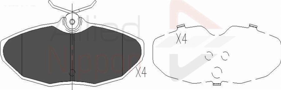 ALLIED NIPPON ADB01104 - Гальмівні колодки, дискові гальма autocars.com.ua