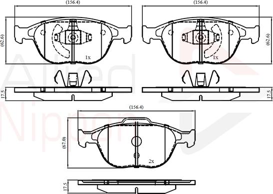 ALLIED NIPPON ADB01150 - Гальмівні колодки, дискові гальма autocars.com.ua
