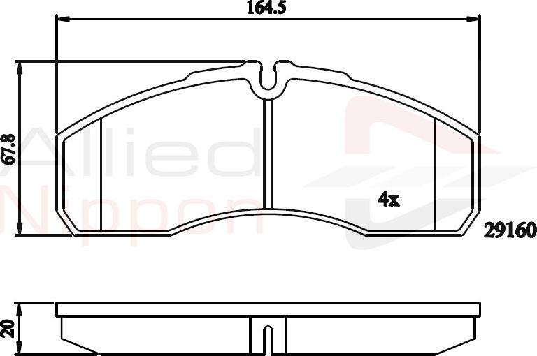 ALLIED NIPPON ADB01173 - Гальмівні колодки, дискові гальма autocars.com.ua