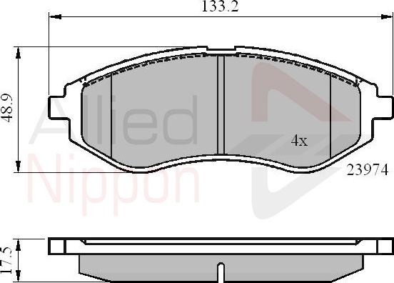 Allied Nippon adb01186 - Тормозные колодки, дисковые, комплект autodnr.net