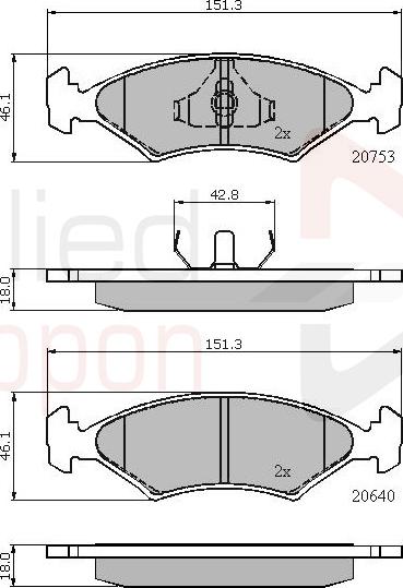 ALLIED NIPPON ADB0118 - Гальмівні колодки, дискові гальма autocars.com.ua