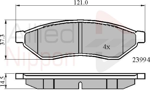 ALLIED NIPPON ADB01190 - Гальмівні колодки, дискові гальма autocars.com.ua