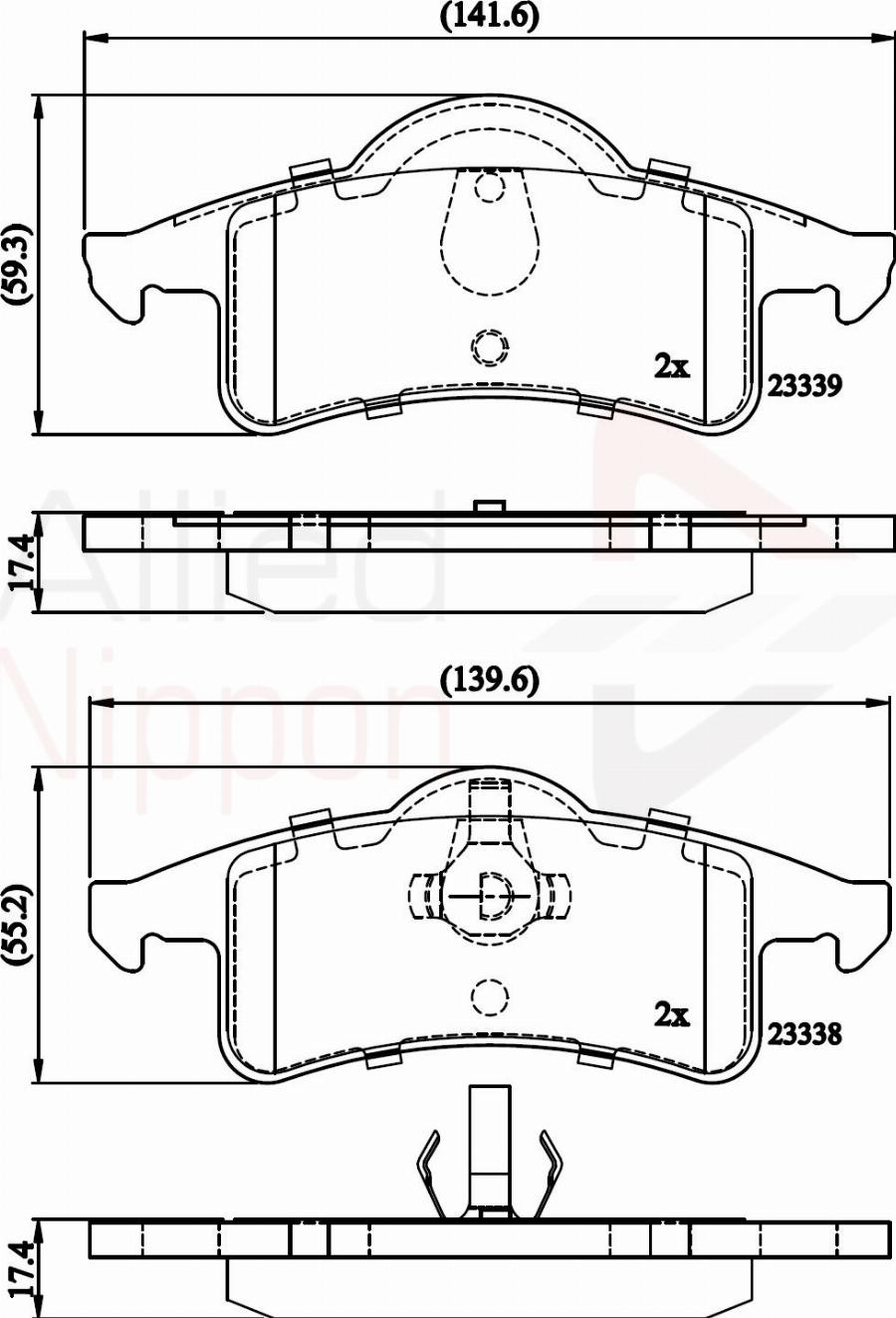 ALLIED NIPPON ADB01231 - Гальмівні колодки, дискові гальма autocars.com.ua