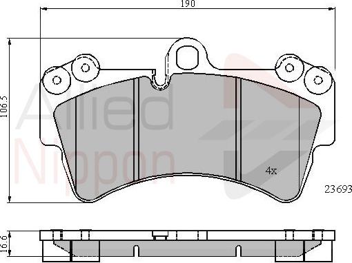 ALLIED NIPPON ADB01315 - Гальмівні колодки, дискові гальма autocars.com.ua