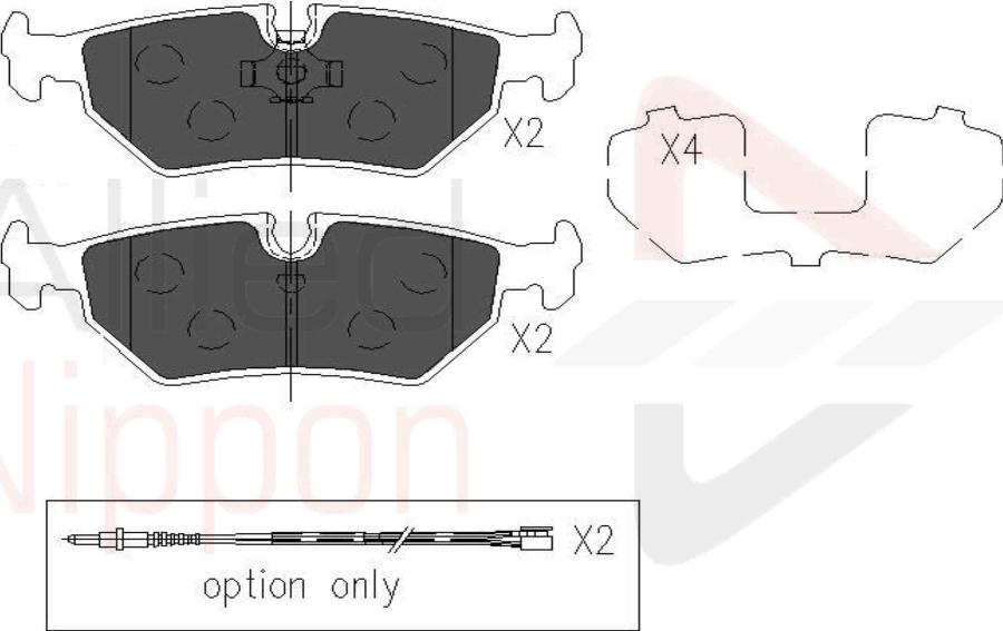ALLIED NIPPON ADB01527 - Гальмівні колодки, дискові гальма autocars.com.ua