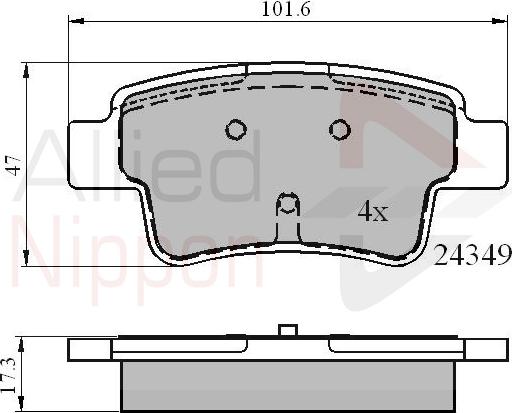 ALLIED NIPPON ADB01528 - Гальмівні колодки, дискові гальма autocars.com.ua