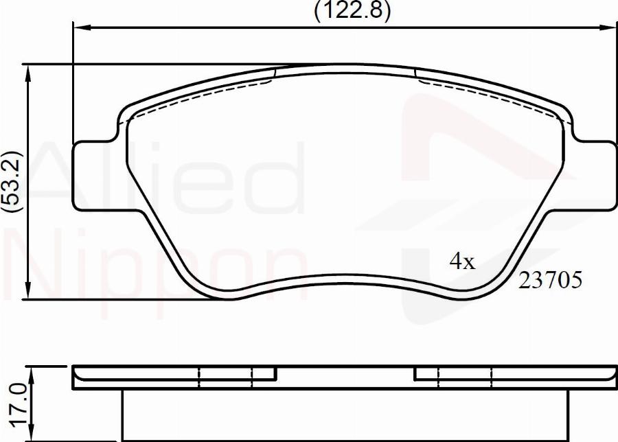 ALLIED NIPPON ADB01535 - Гальмівні колодки, дискові гальма autocars.com.ua