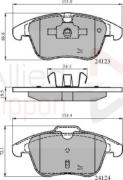 ALLIED NIPPON ADB01591 - Гальмівні колодки, дискові гальма autocars.com.ua