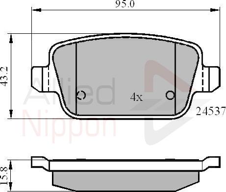 Allied Nippon adb01610 - Тормозные колодки, дисковые, комплект autodnr.net