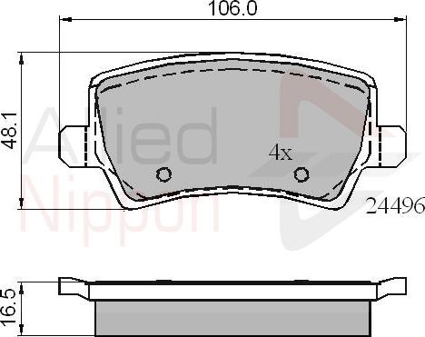 Allied Nippon adb01613 - Тормозные колодки, дисковые, комплект autodnr.net