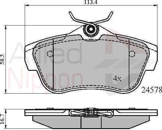 ALLIED NIPPON ADB01622 - Гальмівні колодки, дискові гальма autocars.com.ua