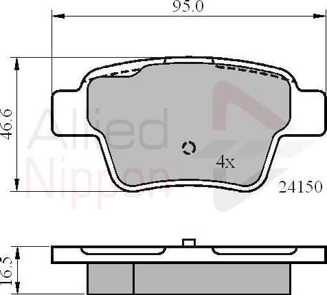 Allied Nippon adb01658 - Тормозные колодки, дисковые, комплект autodnr.net