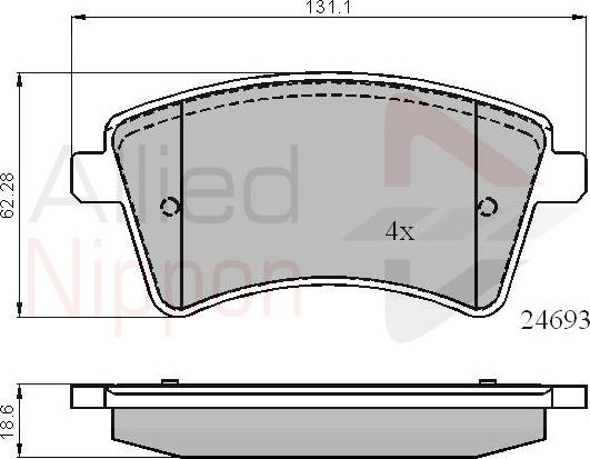 ALLIED NIPPON ADB01707 - Гальмівні колодки, дискові гальма autocars.com.ua
