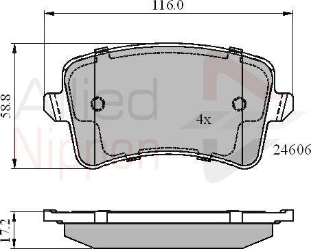 ALLIED NIPPON ADB01709 - Гальмівні колодки, дискові гальма autocars.com.ua