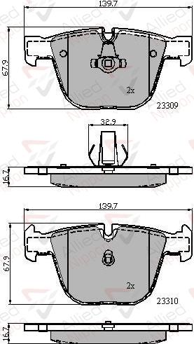 ALLIED NIPPON ADB01794 - Гальмівні колодки, дискові гальма autocars.com.ua