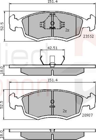 ALLIED NIPPON ADB0201 - Гальмівні колодки, дискові гальма autocars.com.ua