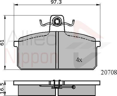 ALLIED NIPPON ADB0204 - Гальмівні колодки, дискові гальма autocars.com.ua