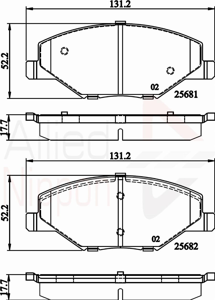 ALLIED NIPPON ADB02126 - Гальмівні колодки, дискові гальма autocars.com.ua