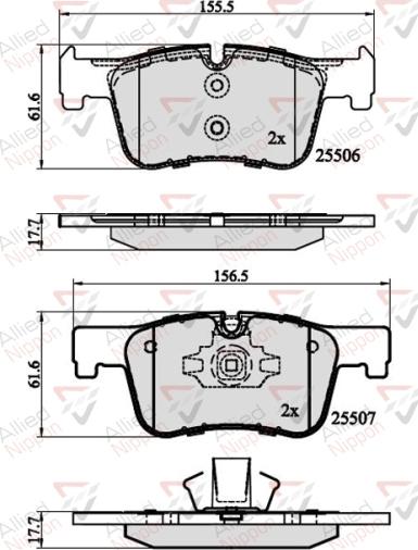 ALLIED NIPPON ADB02130 - Гальмівні колодки, дискові гальма autocars.com.ua