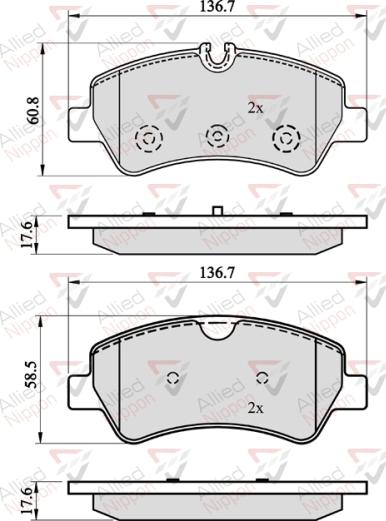 ALLIED NIPPON ADB02143 - Гальмівні колодки, дискові гальма autocars.com.ua