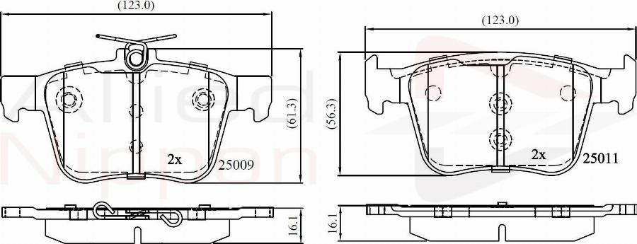ALLIED NIPPON ADB02157 - Гальмівні колодки, дискові гальма autocars.com.ua